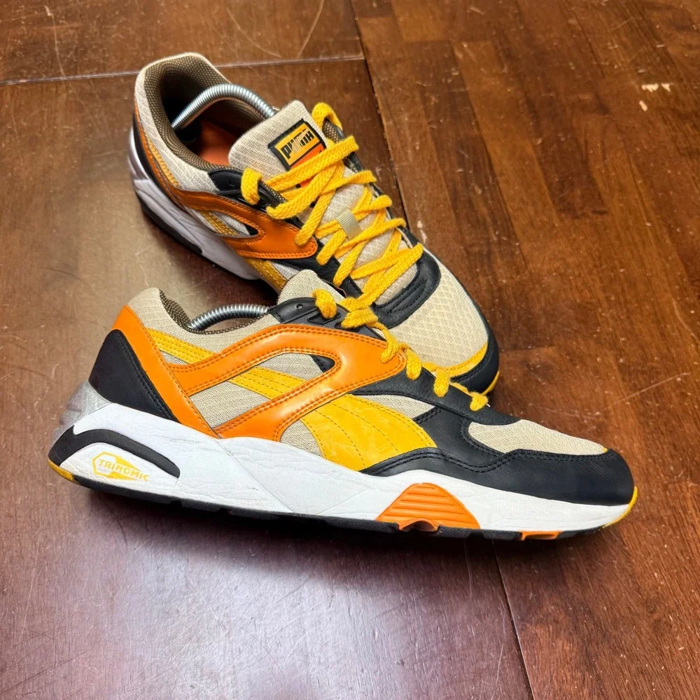 Puma Trinomic R698 Sneakers Mens 11.5 Orange‎ Yellow Black 358014 01